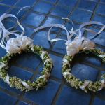 white waxflower hair wreaths