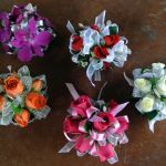 custom spray rose and orchid wrist corsages 