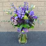 purple textures bridal bouquet